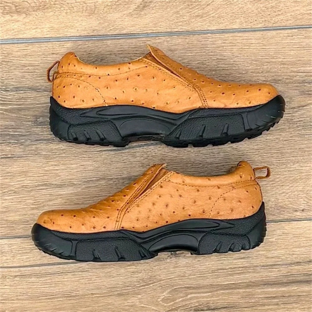 Roper Cotter Women Size 8.5 Faux Ostrich Embossed Leather Slip On Comfort Shoes